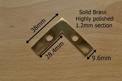 Polished Brass Flat Corner Brace 1½''